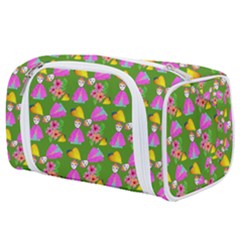 Girl With Hood Cape Heart Lemon Pattern Green Toiletries Pouch by snowwhitegirl