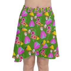 Girl With Hood Cape Heart Lemon Pattern Green Chiffon Wrap Front Skirt by snowwhitegirl