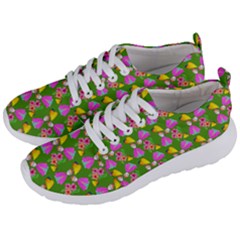 Girl With Hood Cape Heart Lemon Pattern Green Men s Lightweight Sports Shoes by snowwhitegirl