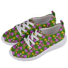 Girl With Hood Cape Heart Lemon Pattern Green Women s Lightweight Sports Shoes