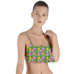 Girl With Hood Cape Heart Lemon Pattern Green Layered Top Bikini Top  by snowwhitegirl