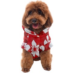 Tropical Red Flowers Dog Coat