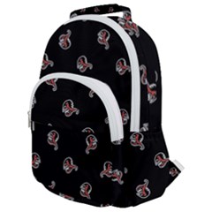 Ugly Monster Fish Motif Print Pattern Rounded Multi Pocket Backpack