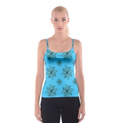 Blue Repeat Pattern Spaghetti Strap Top by emmamatrixworm