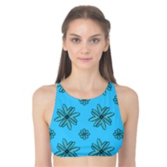 Blue Repeat Pattern Tank Bikini Top by emmamatrixworm