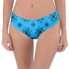 Blue Repeat Pattern Reversible Classic Bikini Bottoms