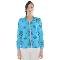 Blue Repeat Pattern Women s Windbreaker