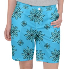 Blue Repeat Pattern Pocket Shorts