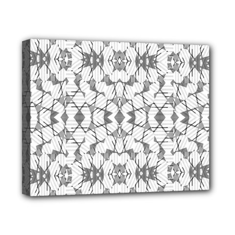 Grey And White Abstract Geometric Print Canvas 10  X 8  (stretched) by dflcprintsclothing