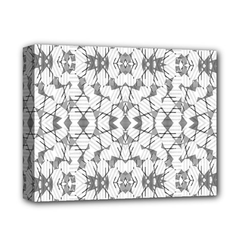 Grey And White Abstract Geometric Print Deluxe Canvas 14  X 11  (stretched) by dflcprintsclothing