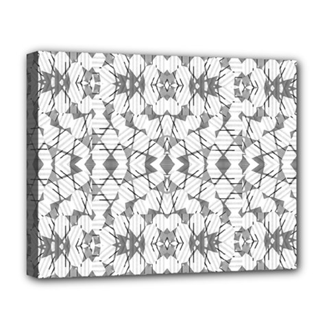 Grey And White Abstract Geometric Print Deluxe Canvas 20  X 16  (stretched) by dflcprintsclothing