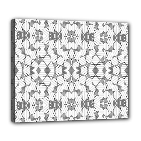 Grey And White Abstract Geometric Print Deluxe Canvas 24  X 20  (stretched) by dflcprintsclothing