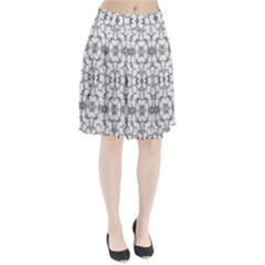 Grey And White Abstract Geometric Print Pleated Skirt by dflcprintsclothing