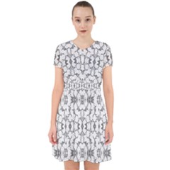 Grey And White Abstract Geometric Print Adorable In Chiffon Dress by dflcprintsclothing