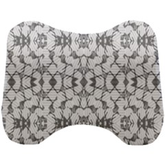 Grey And White Abstract Geometric Print Head Support Cushion by dflcprintsclothing