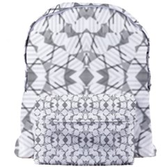 Grey And White Abstract Geometric Print Giant Full Print Backpack by dflcprintsclothing