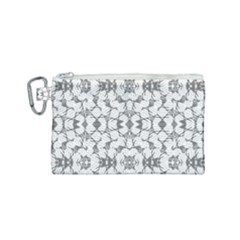 Grey And White Abstract Geometric Print Canvas Cosmetic Bag (small) by dflcprintsclothing