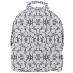 Grey And White Abstract Geometric Print Mini Full Print Backpack