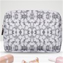 Grey And White Abstract Geometric Print Make Up Pouch (Medium) View1