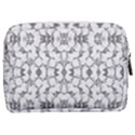 Grey And White Abstract Geometric Print Make Up Pouch (Medium) View2