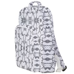 Grey And White Abstract Geometric Print Double Compartment Backpack by dflcprintsclothing