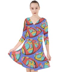 Urban Design  Quarter Sleeve Front Wrap Dress