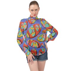 Urban Design  High Neck Long Sleeve Chiffon Top by emmamatrixworm