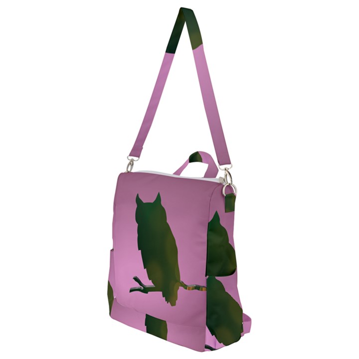 Owl Bird Branch Nature Animal Crossbody Backpack