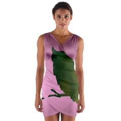 Owl Bird Branch Nature Animal Wrap Front Bodycon Dress by HermanTelo