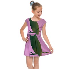 Owl Bird Branch Nature Animal Kids  Cap Sleeve Dress