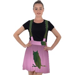 Owl Bird Branch Nature Animal Velvet Suspender Skater Skirt by HermanTelo