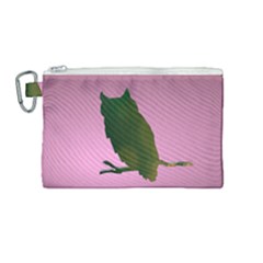 Owl Bird Branch Nature Animal Canvas Cosmetic Bag (medium) by HermanTelo