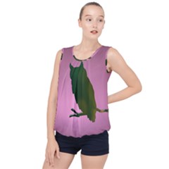 Owl Bird Branch Nature Animal Bubble Hem Chiffon Tank Top by HermanTelo