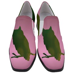 Owl Bird Branch Nature Animal Women Slip On Heel Loafers by HermanTelo