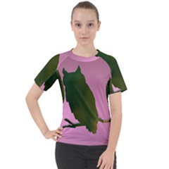 Owl Bird Branch Nature Animal Women s Sport Raglan Tee