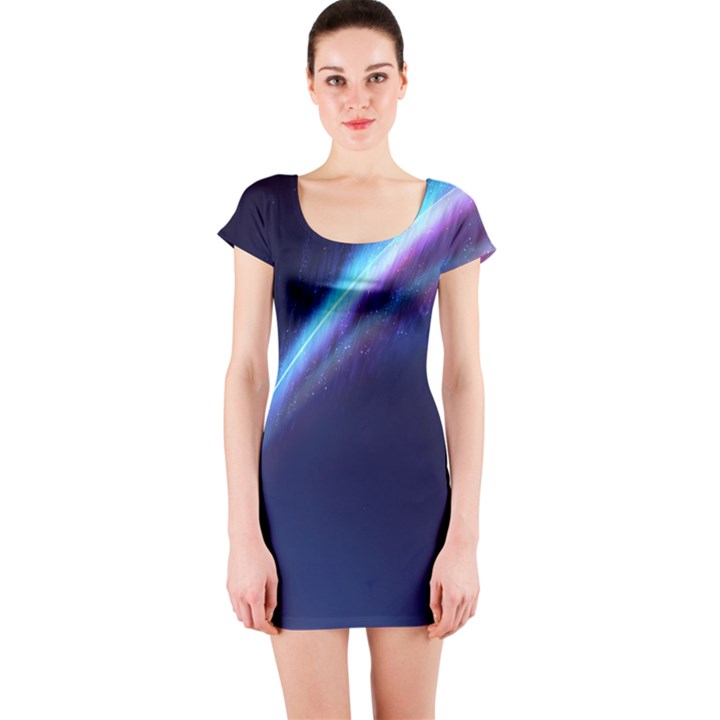 Light Fleeting Man s Sky Magic Short Sleeve Bodycon Dress