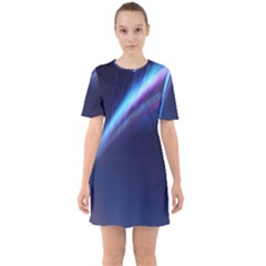 Light Fleeting Man s Sky Magic Sixties Short Sleeve Mini Dress by Mariart