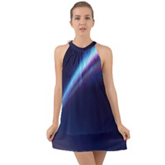 Light Fleeting Man s Sky Magic Halter Tie Back Chiffon Dress by Mariart