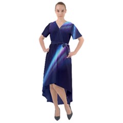 Light Fleeting Man s Sky Magic Front Wrap High Low Dress