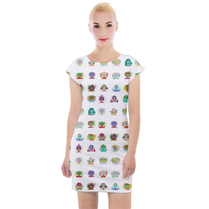 All The Aliens Teeny Cap Sleeve Bodycon Dress