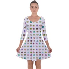 All The Aliens Teeny Quarter Sleeve Skater Dress by ArtByAng