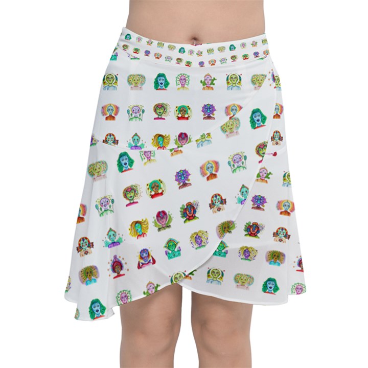 All The Aliens Teeny Chiffon Wrap Front Skirt