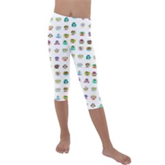 All The Aliens Teeny Kids  Lightweight Velour Capri Leggings  by ArtByAng