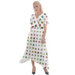 All The Aliens Teeny Cross Front Sharkbite Hem Maxi Dress by ArtByAng