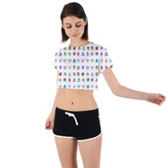 All The Aliens Teeny Tie Back Short Sleeve Crop Tee