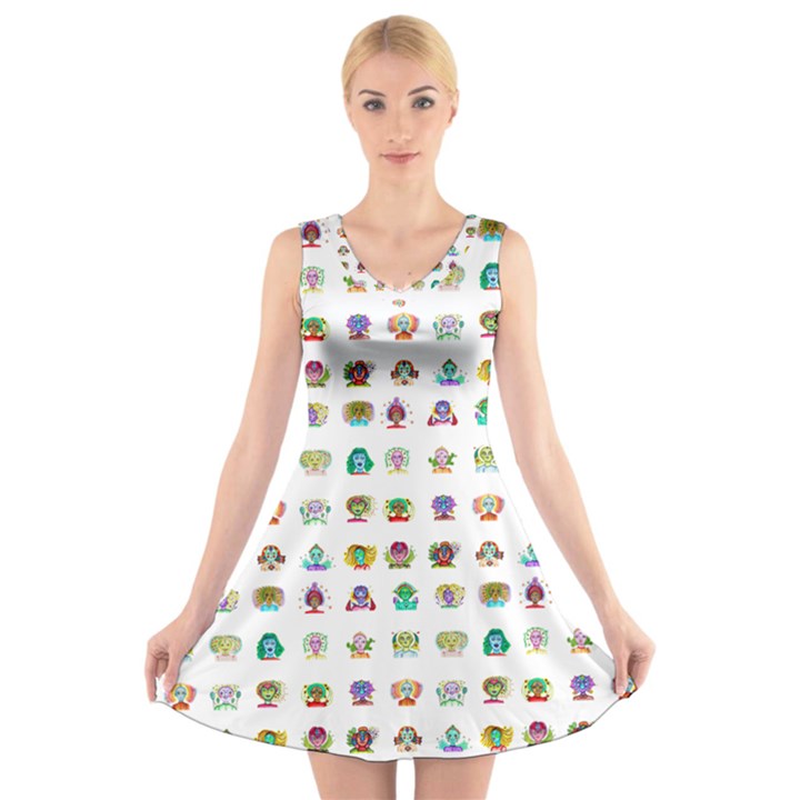 All The Aliens Teeny V-Neck Sleeveless Dress