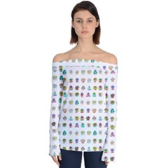 All The Aliens Teeny Off Shoulder Long Sleeve Top by ArtByAng