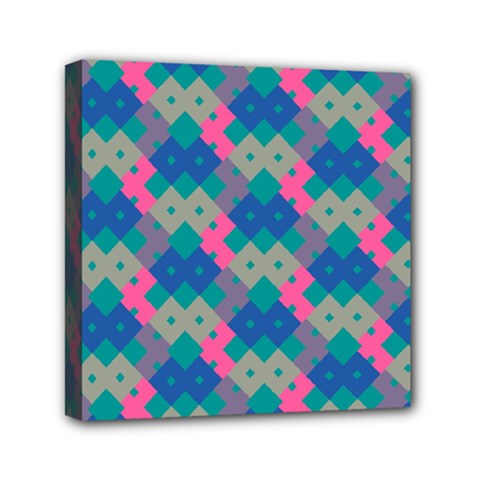 Geo Puzzle Mini Canvas 6  X 6  (stretched)