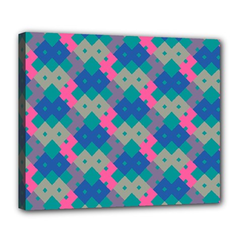 Geo Puzzle Deluxe Canvas 24  X 20  (stretched)