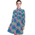 Geo Puzzle Long Sleeve Chiffon Shirt Dress View1